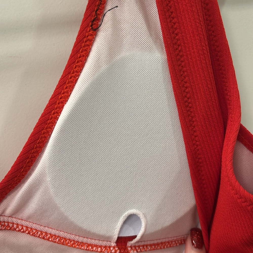 Women’s Red Ribbed Bikini Set (Large) - Picture 5 of 7